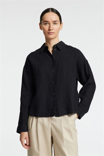 LS, Linen Shirt, Black